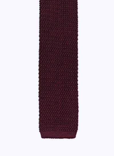 Men's tie burgundy knitted tie Fursac - F3KNIT-T212-74