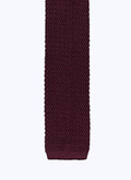 Burgundy knitted silk tie - F3KNIT-T212-74