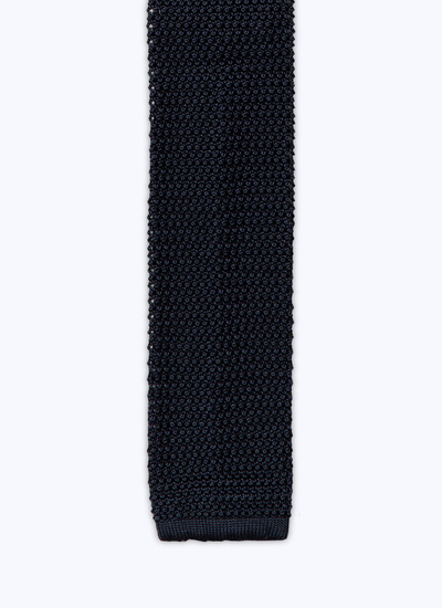 Men's tie midnight blue knitted tie Fursac - F3KNIT-T212-30