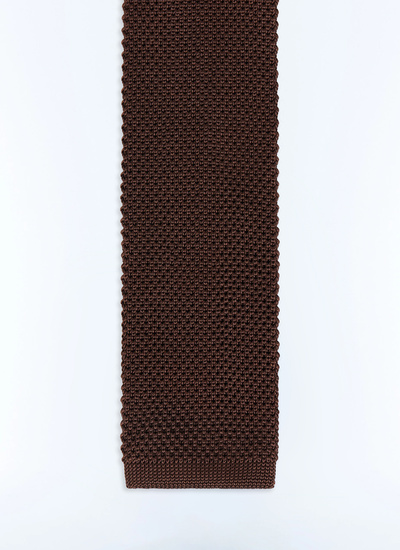 Men's tie burgundy main fabric: 100% silk Fursac - F3KNIT-LR11-C014