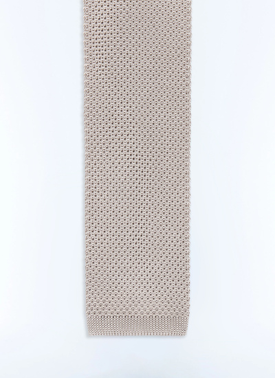 Men's tie greige main fabric: 100% silk Fursac - F3KNIT-LR11-A005