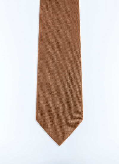 Men's tie tobacco main material: 100% silklining: none Fursac - F2OTIE-LR01-G021
