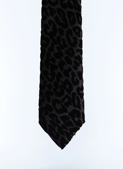 Men's tie black velvet Fursac - F2OTIE-EV12-B020