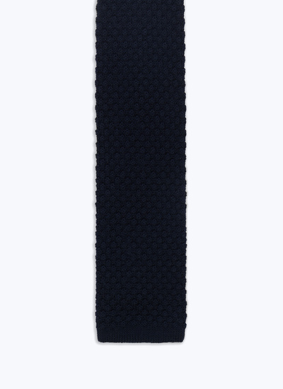 Men's tie navy blue wool Fursac - F3KNIT-DR15-D027
