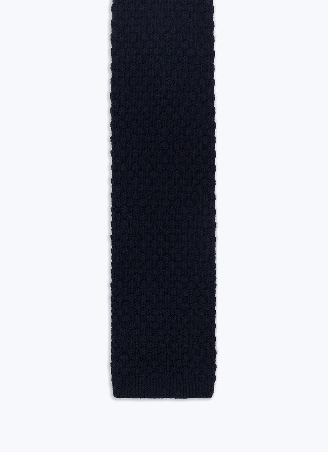 Men's tie navy blue wool Fursac - F3KNIT-DR15-D027