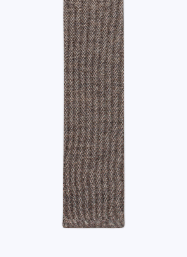 Men's tie taupe grey wool Fursac - F2CTIE-CA25-B010