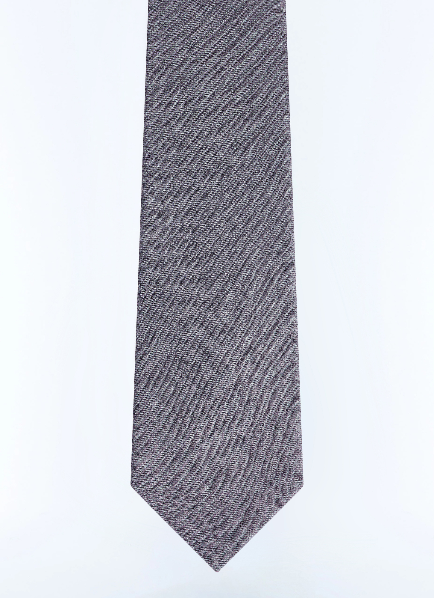 Men's tie charcoal grey wool flannel Fursac - F2OTIE-GR48-B022