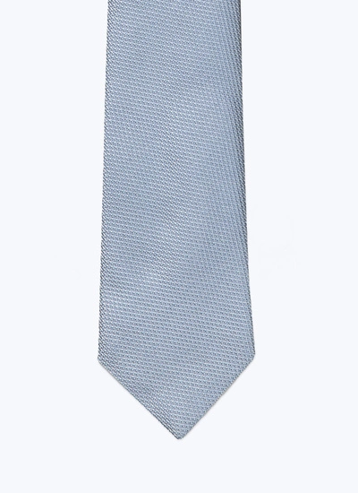 Men's tie sky blue silk grenadine Fursac - F2OTIE-NR00-39