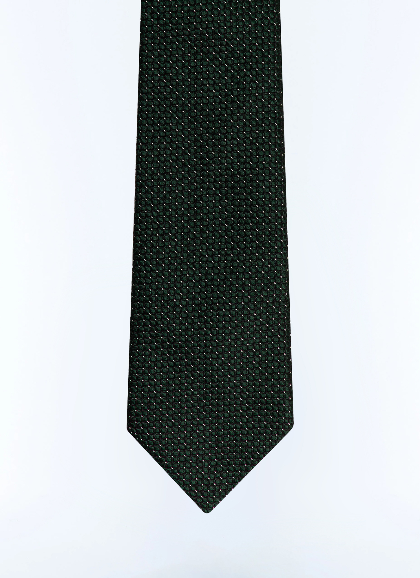 Men's tie bottle green silk jacquard Fursac - F2OTIE-GR50-H010
