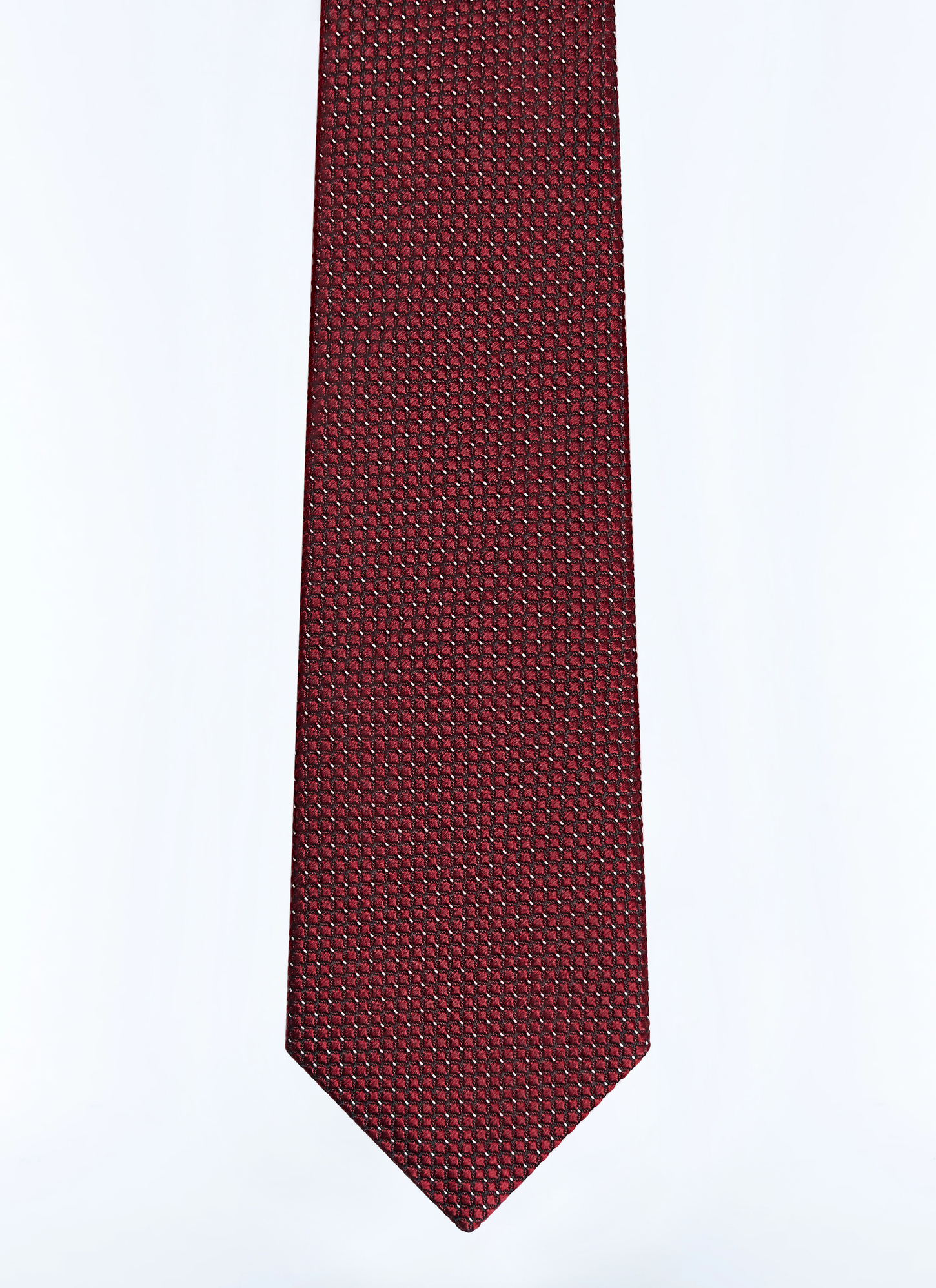 Men's tie burgundy silk jacquard Fursac - F2OTIE-GR50-C014