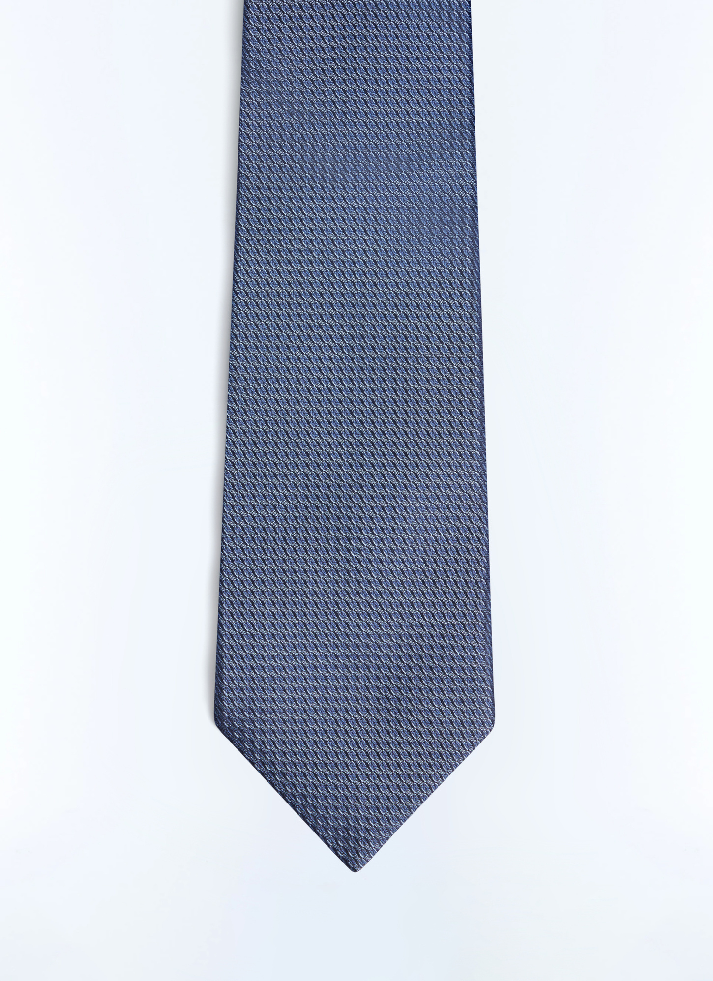 Men's tie light blue silk jacquard Fursac - F2OTIE-FR22-D004