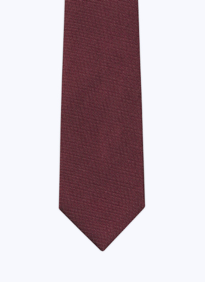 Men's tie burgundy silk jacquard Fursac - F2OTIE-B213-74
