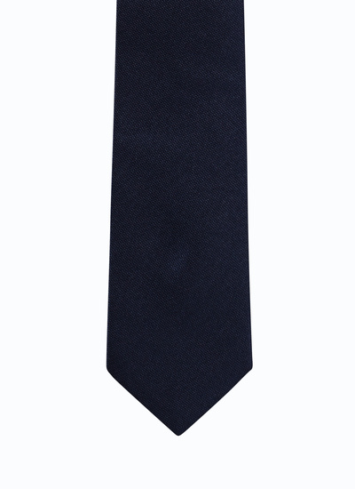 Men's tie navy blue silk jacquard Fursac - F2OTIE-PR03-30