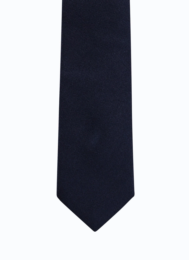 Men's tie navy blue silk jacquard Fursac - F2OTIE-PR03-30