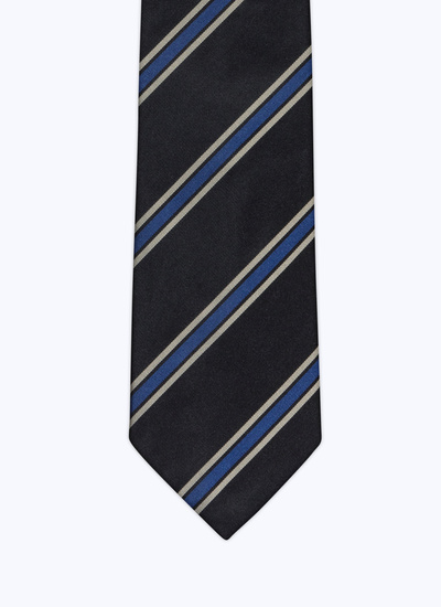 Men's tie black silk Fursac - 22HF2OTIE-AR12/20