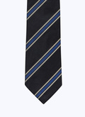 Black silk tie with stripes - F2OTIE-AR12-20