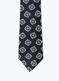 Black silk tie with squares print - F2OTIE-AR05-20