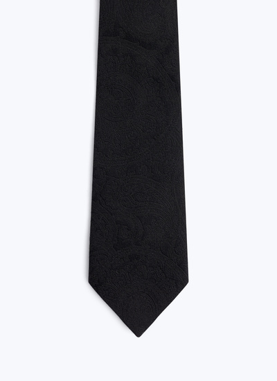 Men's tie black silk Fursac - F2OTIE-ER06-B020