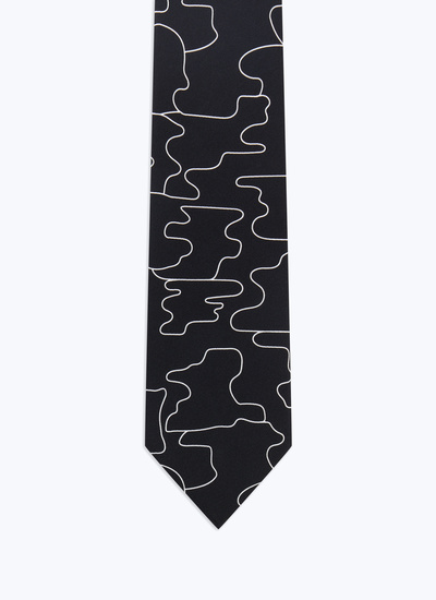 Men's tie black silk Fursac - F2OTIE-ER02-B001
