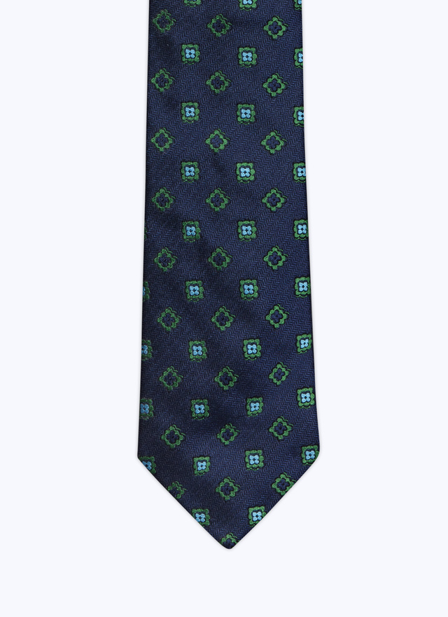 Men's tie blue silk Fursac - F2OTIE-TR14-30