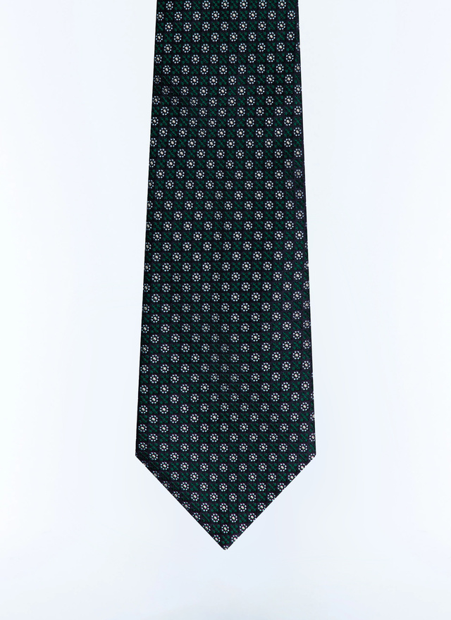 Men's tie bottle green silk Fursac - F2OTIE-JR07-H010