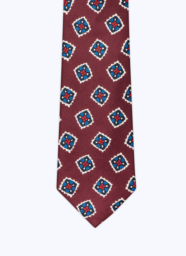 Men's tie burgundy silk Fursac - F2OTIE-AR05-74