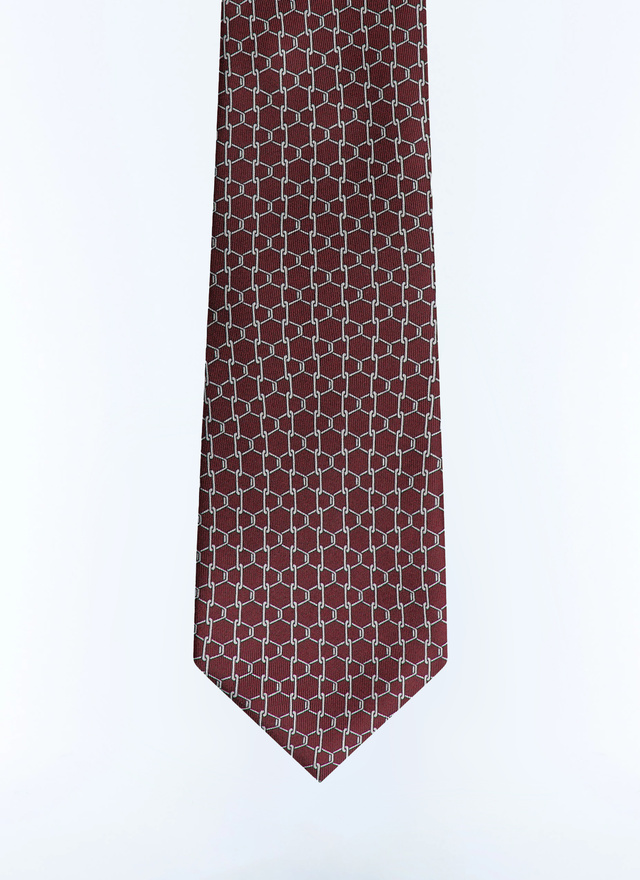 Men's tie burgundy silk Fursac - F2OTIE-JR09-C014