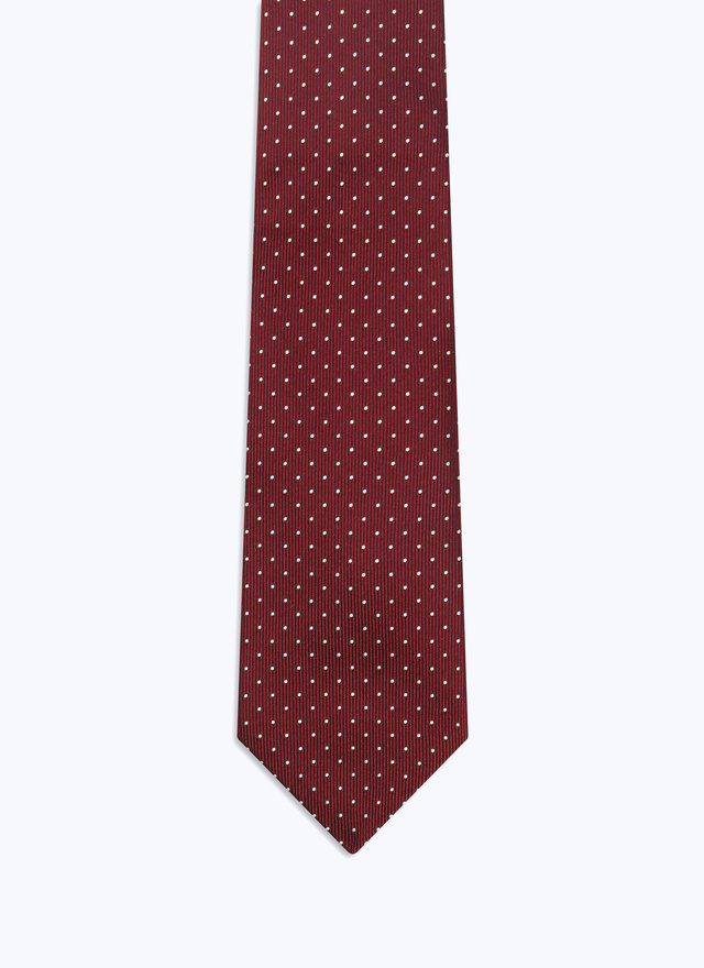 Men's tie burgundy silk Fursac - F2OTIE-ER29-C014