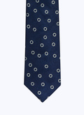 Ecru silk tie with circles print - F2OTIE-AR03-30