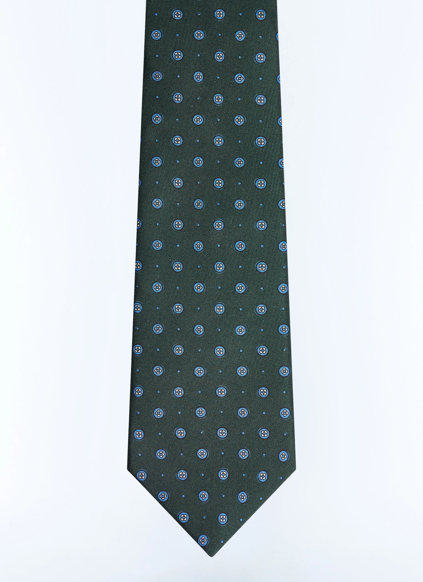 Men's tie english green silk Fursac - F2OTIE-GR46-H011