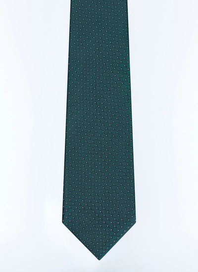 Men's tie english green silk Fursac - F2OTIE-GR47-H011