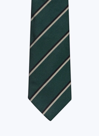 Men's tie green silk Fursac - F2OTIE-AR08-41