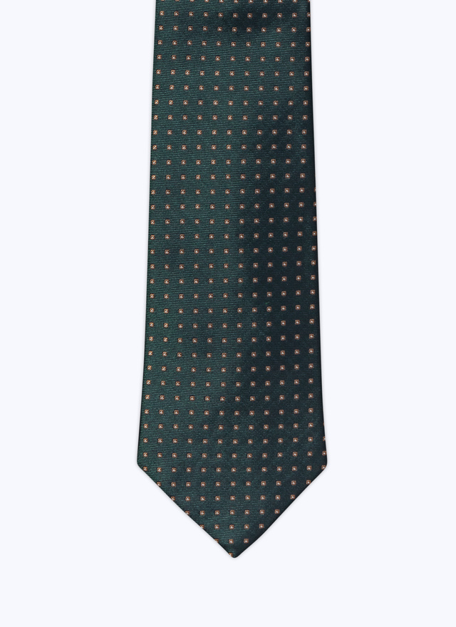 Men's tie green silk Fursac - F2OTIE-TR08-41