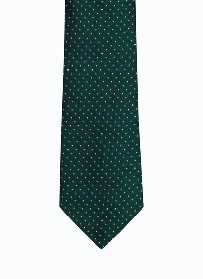 Men's tie green silk Fursac - 22EF2OTIE-VR29/40