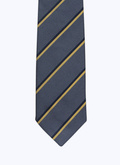 Grey silk tie with stripes - F2OTIE-AR08-27