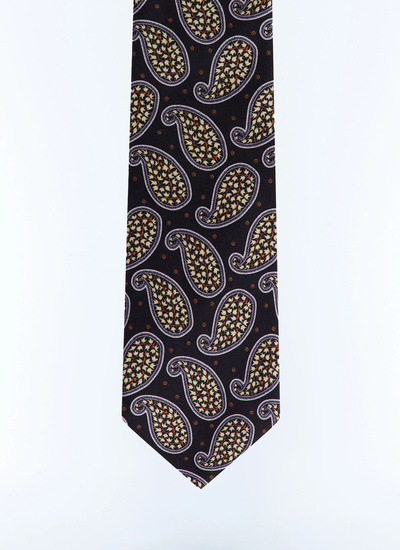 Men's tie navy blue silk Fursac - F2OTIE-JR10-L003