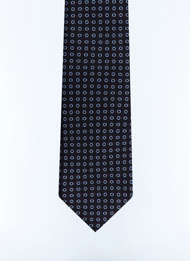 Men's tie navy blue silk Fursac - F2OTIE-JR11-D030