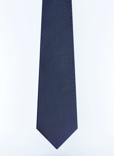 Men's tie navy blue silk Fursac - F2OTIE-GR47-D030