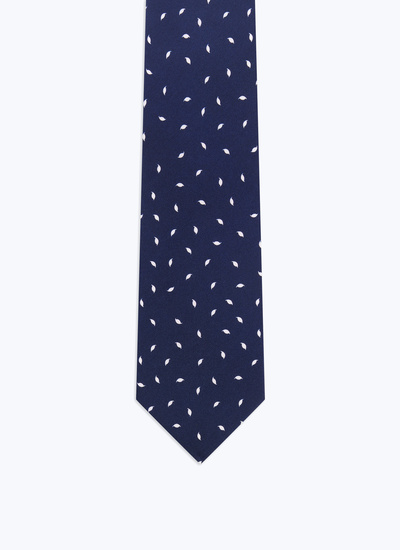 Men's tie navy blue silk Fursac - F2OTIE-ER04-D030