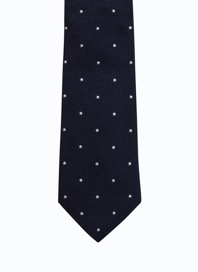 Men's tie navy blue silk Fursac - F2OTIE-VR28-30