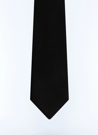 Men's tie black silk Fursac - F2OTIE-DR16-B020