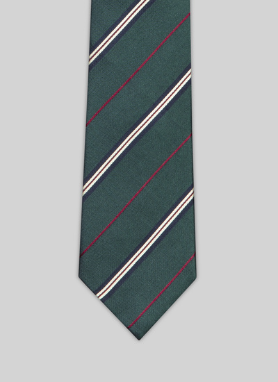 Men's tie green silk Fursac - 22EF2OTIE-VR09/41