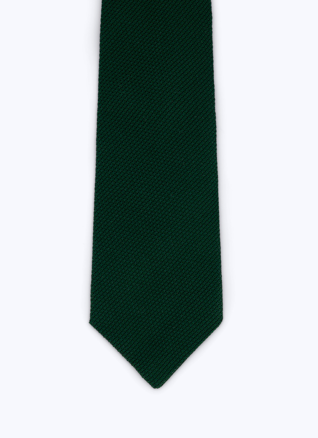 Men's tie green silk Fursac - F2OTIE-TR45-41