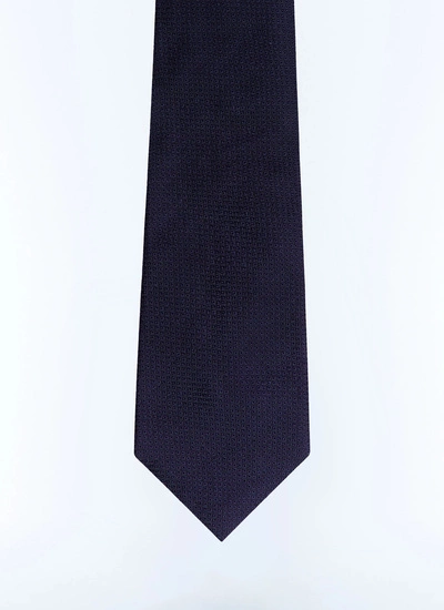 Men's tie navy blue silk Fursac - F2OTIE-JR04-D030