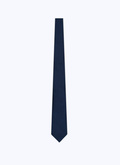 Navy blue silk tie with pattern - F2OTIE-TR45-30