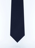 Navy blue silk tie with pattern - F2OTIE-TR45-30