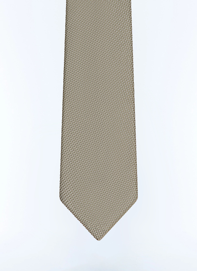 Men's tie sage green silk Fursac - F2OTIE-NR00-H005