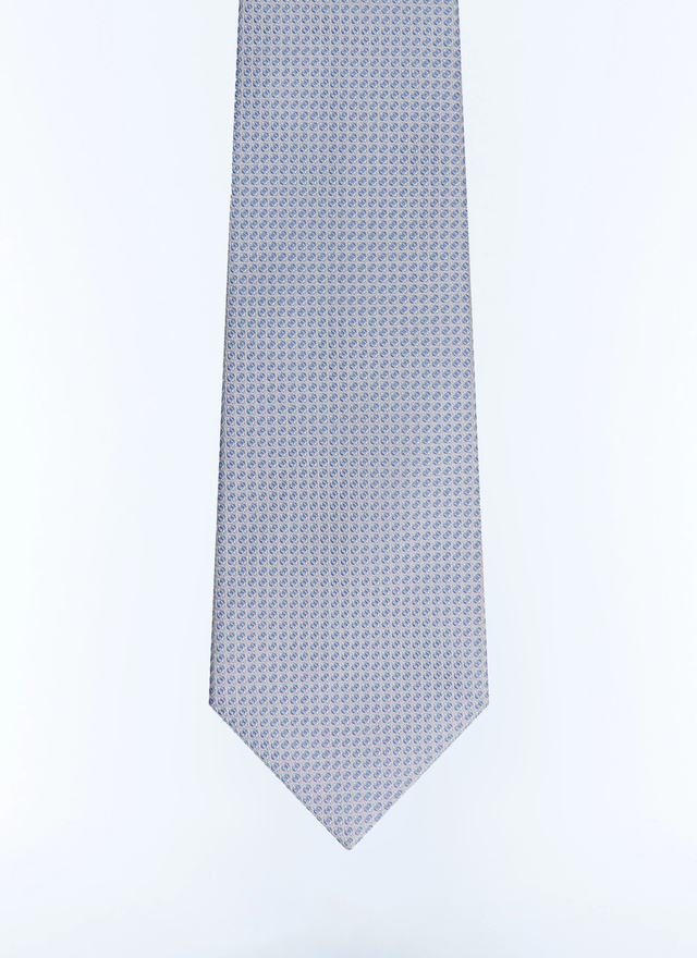 Men's tie sky blue silk Fursac - F2OTIE-JR05-D039