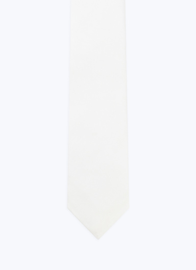 Men's tie white silk Fursac - F2OTIE-DR11-A001