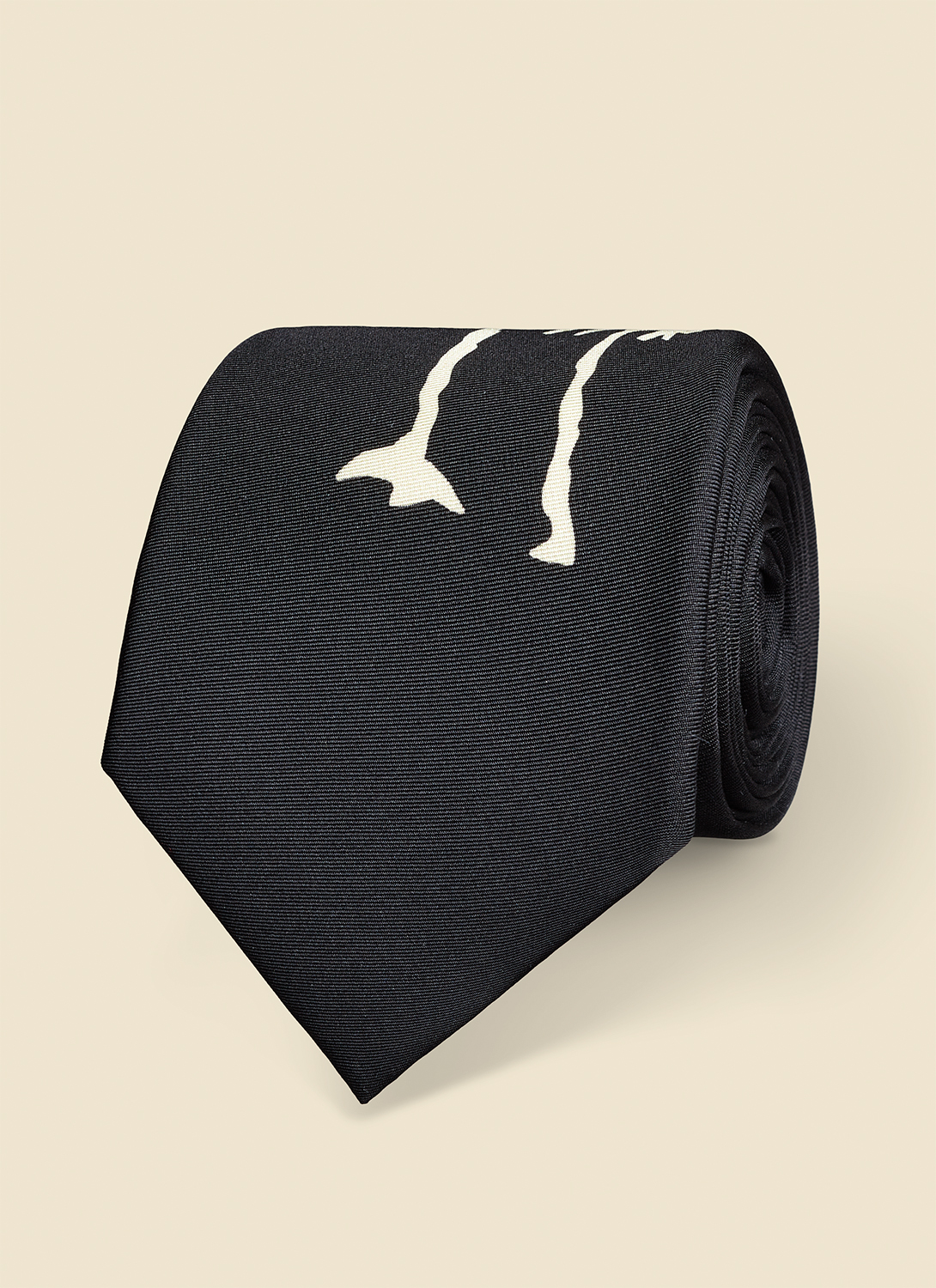 Men's tie black silk Fursac - F2OTIE-SR05-20